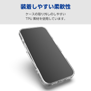 エレコム iPhone17e/16e用 ハイブリッドガラスケース スタンダート メタルステッカー付 クリア PM-A25SHVCG1CR-イメージ6