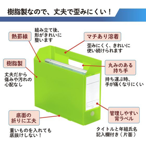 プラス 年組氏名スクール PPボックスファイル A4 グリーン FCP4240-79896/FL-199SF-イメージ3
