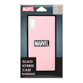 PGA iPhone XS/X用ガラスハイブリッドケース MARVEL ロゴ/ピンク PG-DCS613PK