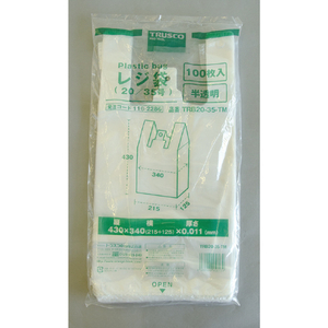 トラスコ レジ袋　２０／３５号　４３０Ｘ３４０（２１５）ｍｍ　半透明　１００枚入 食品衛生法適合（ポジティブリスト適合） TRB20-35-TM-イメージ6