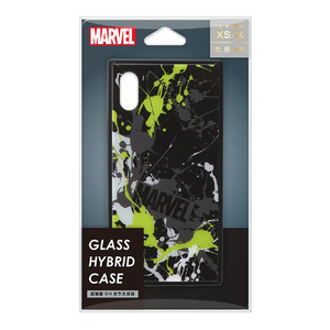 PGA iPhone XS/X用ガラスハイブリッドケース MARVEL スプラッシュロゴ/ブラック PG-DCS614BK-イメージ1