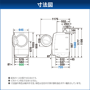 東芝 【右開き】ドラム式洗濯乾燥機 ZABOON ボルドーブラウン TW-127XP5R(T)-イメージ20
