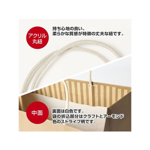 タカ印 手提げ袋 アーモンド 240×140×270mm 5枚 FC308PM-50-6043-イメージ4