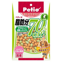 ペティオ おいしくスリム 脂肪分約70%オフ ササミビッツ 野菜入りミックス 80g ｼﾎﾞｳ70ｵﾌｻｻﾐﾋﾞﾂﾂﾔｻｲ80G