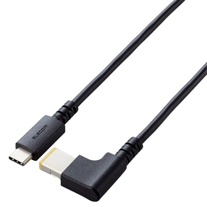 エレコム ノートPC用充電ケーブル(USB Type-C/DC角コネクター/60W) ブラック DC-PDL20BK エレコム ノートPC用充電ケーブル(USB Type-C/DC角コネクター/60W) ブラック DC-PDL20BK