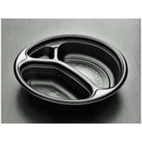 リスパック カレー容器 ごちカレー 丸 黒 リスパック FCG687V-00659055