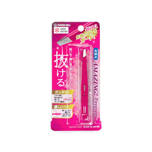 グリーンベル 驚きの毛抜き先斜めタイプ ローズ GT-224 F337449233644-イメージ1