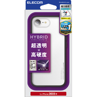 エレコム iPhone 16e用ハイブリッドケース マットブラック(ラバーコート) メタルステッカー付 マットブラック PM-A25SHVCKBK