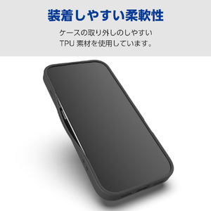 エレコム iPhone17e/16e用 ハイブリッドケース マットブラック(ラバーコート) メタルステッカー付 マットブラック PM-A25SHVCKBK-イメージ6