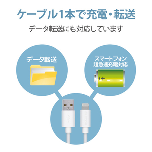 エレコム スタンダードLightningケーブル(0．5m) ホワイト MPA-UAL05WH-イメージ7