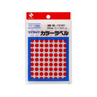 ニチバン マイタックカラーラベル 赤 直径8mm 88片×12シート FC251NU-ML-151N1