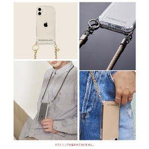 PHONECKLACE iPhone 13 Pro Max用ストラップ用リング付きクリアケース ガンブラックチャーム ガンブラックチャーム PN21617I13PMBK-イメージ11