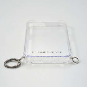 PHONECKLACE iPhone 13 Pro Max用ストラップ用リング付きクリアケース ガンブラックチャーム ガンブラックチャーム PN21617I13PMBK-イメージ5