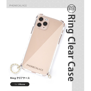 PHONECKLACE iPhone 13 Pro Max用ストラップ用リング付きクリアケース ガンブラックチャーム ガンブラックチャーム PN21617I13PMBK-イメージ6