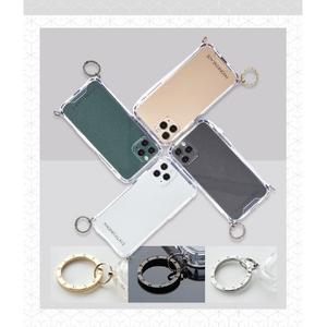 PHONECKLACE iPhone 13 Pro Max用ストラップ用リング付きクリアケース ガンブラックチャーム ガンブラックチャーム PN21617I13PMBK-イメージ7