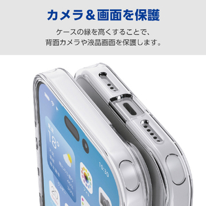 エレコム iPhone17e/16e用 ハイブリッドケース メタルステッカー付 クリア PM-A25SHVCKCR-イメージ4