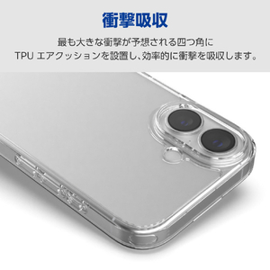 エレコム iPhone17e/16e用 ハイブリッドケース メタルステッカー付 クリア PM-A25SHVCKCR-イメージ5