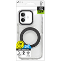 エアージェイ iPhone 16 Plus用MAGSAFE対応回転リングスタンドクリアケース ブラック AC-P24PL-CMR BK