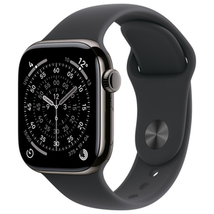 Apple Apple Watch Series 11(GPS + Cellularモデル)- 42mm Apple Watch Series 11 スレートチタニウムケースとブラックスポーツバンド - M/L MF8T4J/A-イメージ1