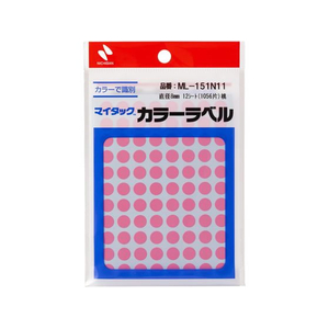 ニチバン マイタックカラーラベル 桃 直径8mm 88片×12シート FC252NU-ML-151N11-イメージ1