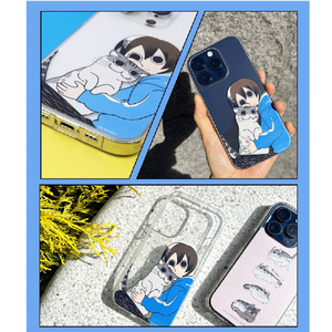 abbi FRIENDS iPhone 15用夜は猫といっしょソフトクリアケース キュルガ(withフータ) ABF26618I15-イメージ14