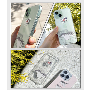 abbi FRIENDS iPhone 15用夜は猫といっしょソフトクリアケース キュルガ(withフータ) ABF26618I15-イメージ18