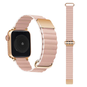 GAACAL Apple Watch Series 1-8/SE1-2/ULTRA(42/44/45/49mm)用マグネット式PUレザーバンド ピンク W00186PB-イメージ1