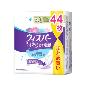 Ｐ＆Ｇ ウィスパー うすさら吸水 30cc 44枚 無香料 FC088TE-イメージ1