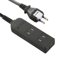 オーム電機 雷ガードタップ 3個口2m ブラック HS-TK32SFK-22