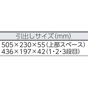 ＴＯＮＥ ツールチェスト 508×232×302mm レッド508232302 FC514AP-3904300-イメージ2