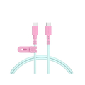 MOTTERU バイカラーシリコン USB-C to USB-Cケーブル(1．0m) ミントフラミンゴ MOT-BCCC100-MF