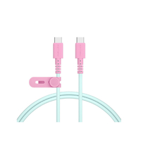 MOTTERU バイカラーシリコン USB-C to USB-Cケーブル(1．0m) ミントフラミンゴ MOT-BCCC100-MF