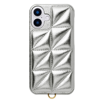 ユニケース iPhone 16 Plus用Triangle Puffy Case シルバー UNI-CSIP24L-2TPSV