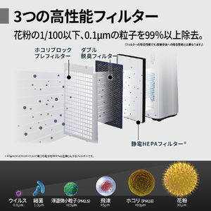シャープ 加湿空気清浄機 ホワイト系 KC-U50-W-イメージ7