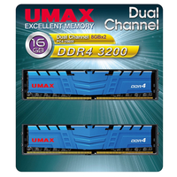 UMAX デスクトップ用メモリー(8GB×2) DUAL CHANEL 8GB X2 16B DDR4 3200 PC4-25600 288PIN DIMM UM-DDR4D-3200-16GBHS
