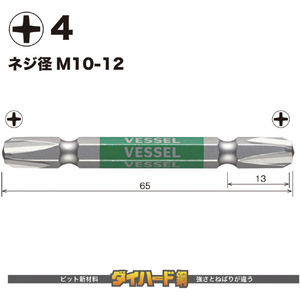 ベッセル（ＴＮ） 剛彩ビット　（両頭）　＋４×６５ｍｍ GS144065-イメージ2