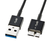 サンワサプライ USB3．0マイクロケーブル(A-MicroB) 超ごく細(0．3m) ブラック KU30-AMCSS03K-イメージ1