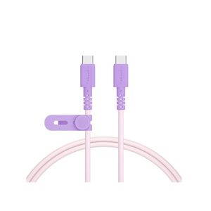 MOTTERU バイカラーシリコン USB-C to USB-Cケーブル(1．0m) ピンクライラック MOT-BCCC100-PC-イメージ1