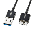 サンワサプライ USB3．0マイクロケーブル(A-MicroB) 超ごく細(0．5m) ブラック KU30-AMCSS05K