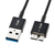 サンワサプライ USB3．0マイクロケーブル(A-MicroB) 超ごく細(0．5m) ブラック KU30-AMCSS05K-イメージ1