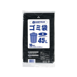 スマートバリュー ゴミ袋 LDD 黒 45L 10枚 FC306RH-N210J-45-イメージ1