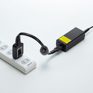 サンワサプライ メガネ型コネクタ対応電源コード(0．2m) ブラック KB-DM2S12A-02-イメージ4