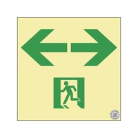 緑十字/高輝度蓄光避難誘導標識 ←非常口→ NRC963 FC114VT-3836518