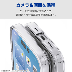 エレコム iPhone17e/16e用 ハイブリッドケース 極限Plus メタルステッカー付 マットブラック PM-A25SHVCKKPBK-イメージ5