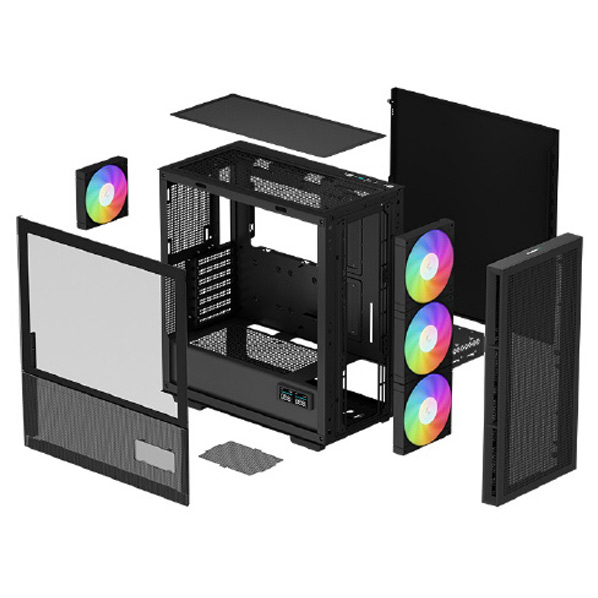 Deepcool ミドルタワー型PCケース ブラック RCH560BKAPE4DG1 Type トップ ステルス