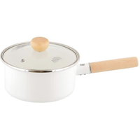 ＬＩＶ ＰＬＵＳ ベストコ 片手鍋 ホーロー ソースパン 18cm ガラス蓋付 FCE137W-NQ-0252