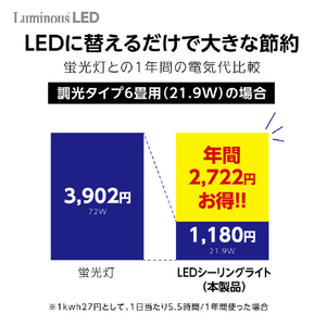 ドウシシャ ～6畳 LEDシーリングライト LuminousLED E50X06DX-イメージ6