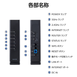 エレコム Wi-Fi 7 2882+688Mbps セキュリティ搭載2．5Gルーター ブラック WRC-BE36QSD-B-イメージ7