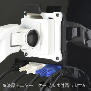 センチュリー モニターアームVESA75mm専用プレート ホワイト CGMA-OP2WH-イメージ4