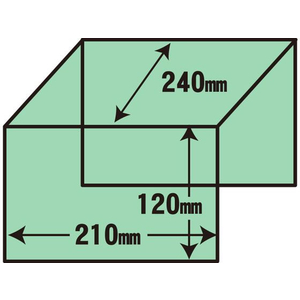 シモジマ アクリルディスプレイ コの字3面 幅240×奥行210×高120mm FCN7144-7306207-イメージ3